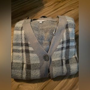 Oversized plaid cardigan